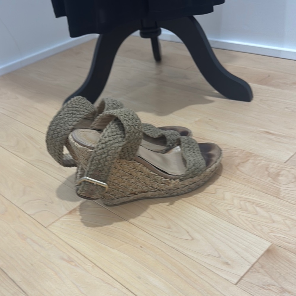 Very Used Stuart Weitzman Woven Wedge Platform Sandal Espadrilles